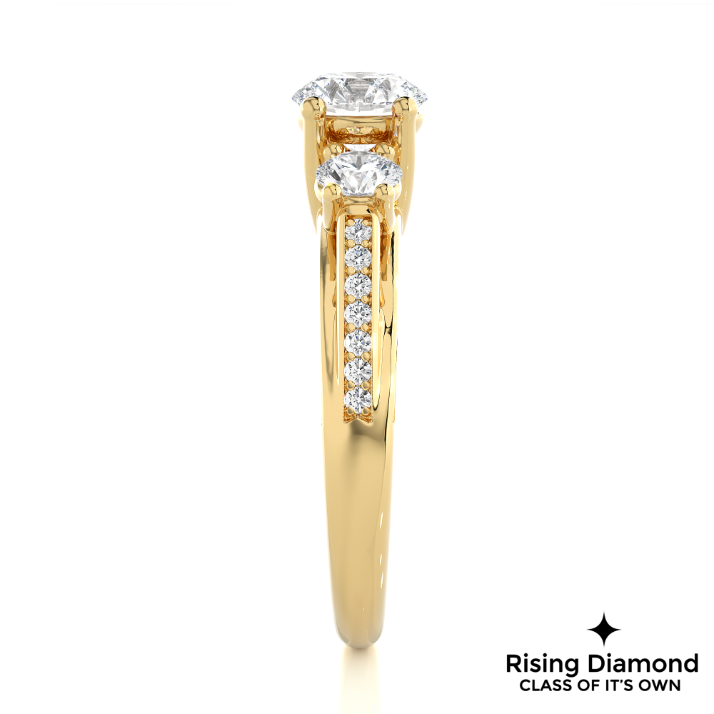 1.58 Ct Round Cut F-VS1 Lab Grown Diamond Gold Engagement Ring