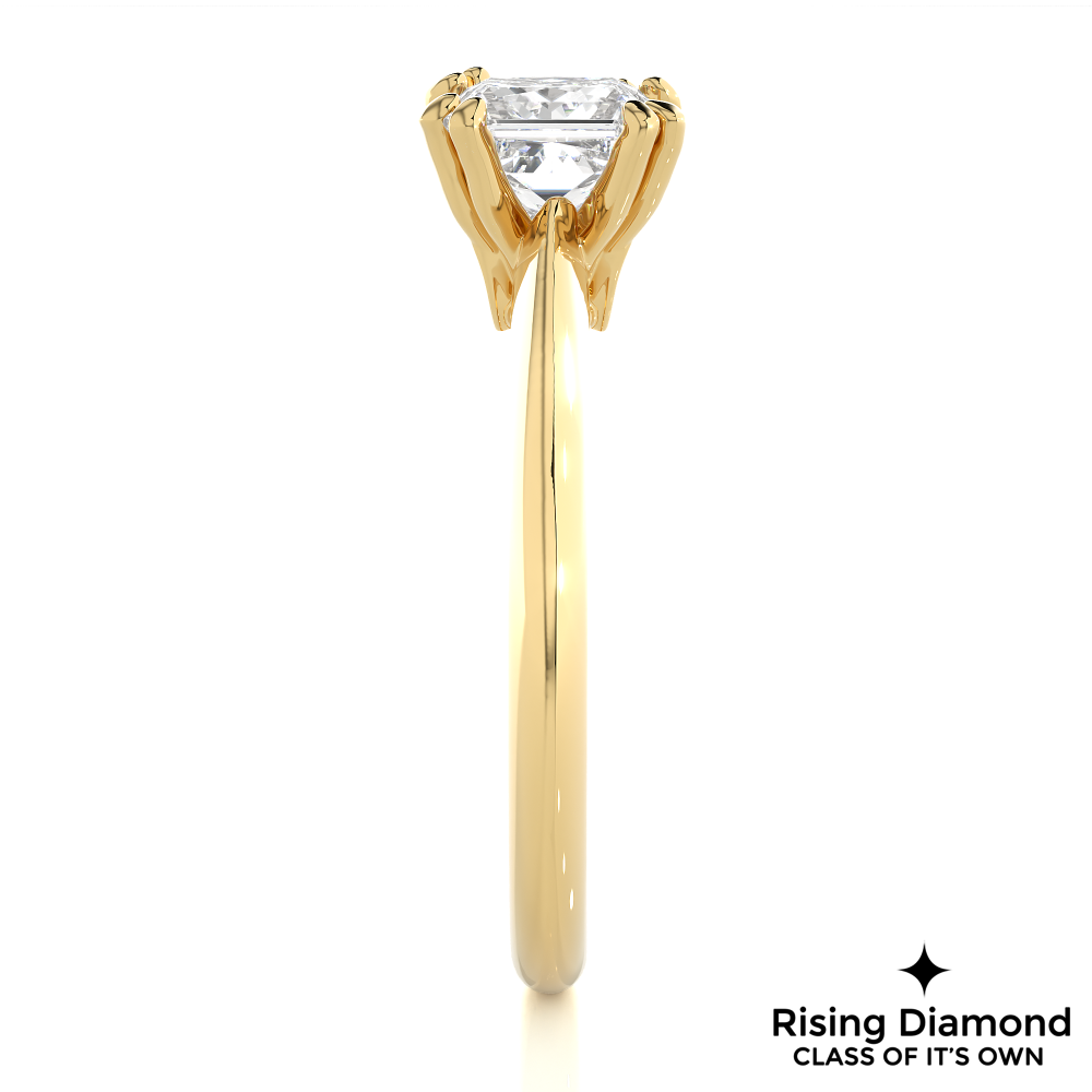 1.47 Ct Princess Cut Colorless Moissanite Engagement Ring