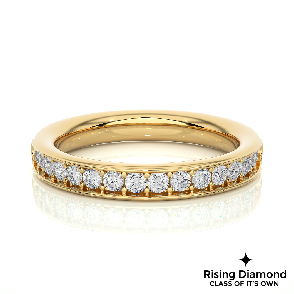 0.41 CTW Round Cut Lab Grown Diamond Half Eternity Wedding Band