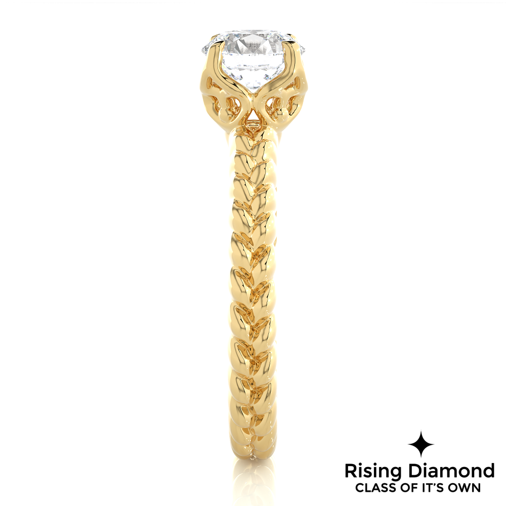 1.04 Ct Round Cut Colorless Moissanite Solitaire Engagement Ring