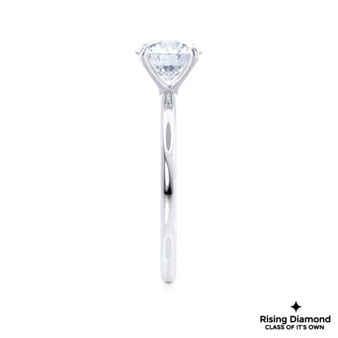 2.95 Ct Cushion Cut Colorless Moissanite Solitaire Engagement Ring