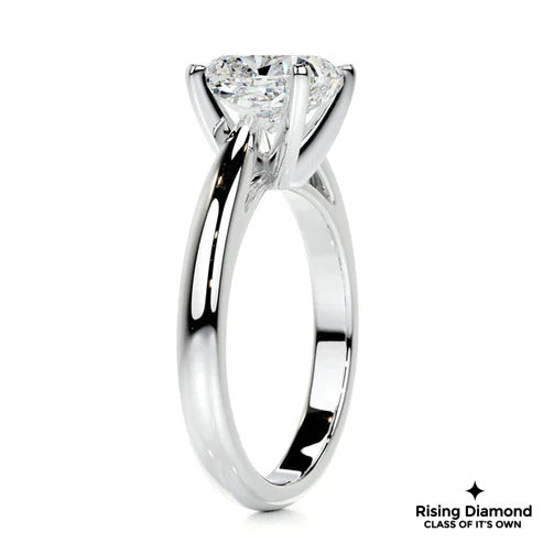 3.01 Ct Cushion Cut Colorless Moissanite Solitaire Engagement Ring