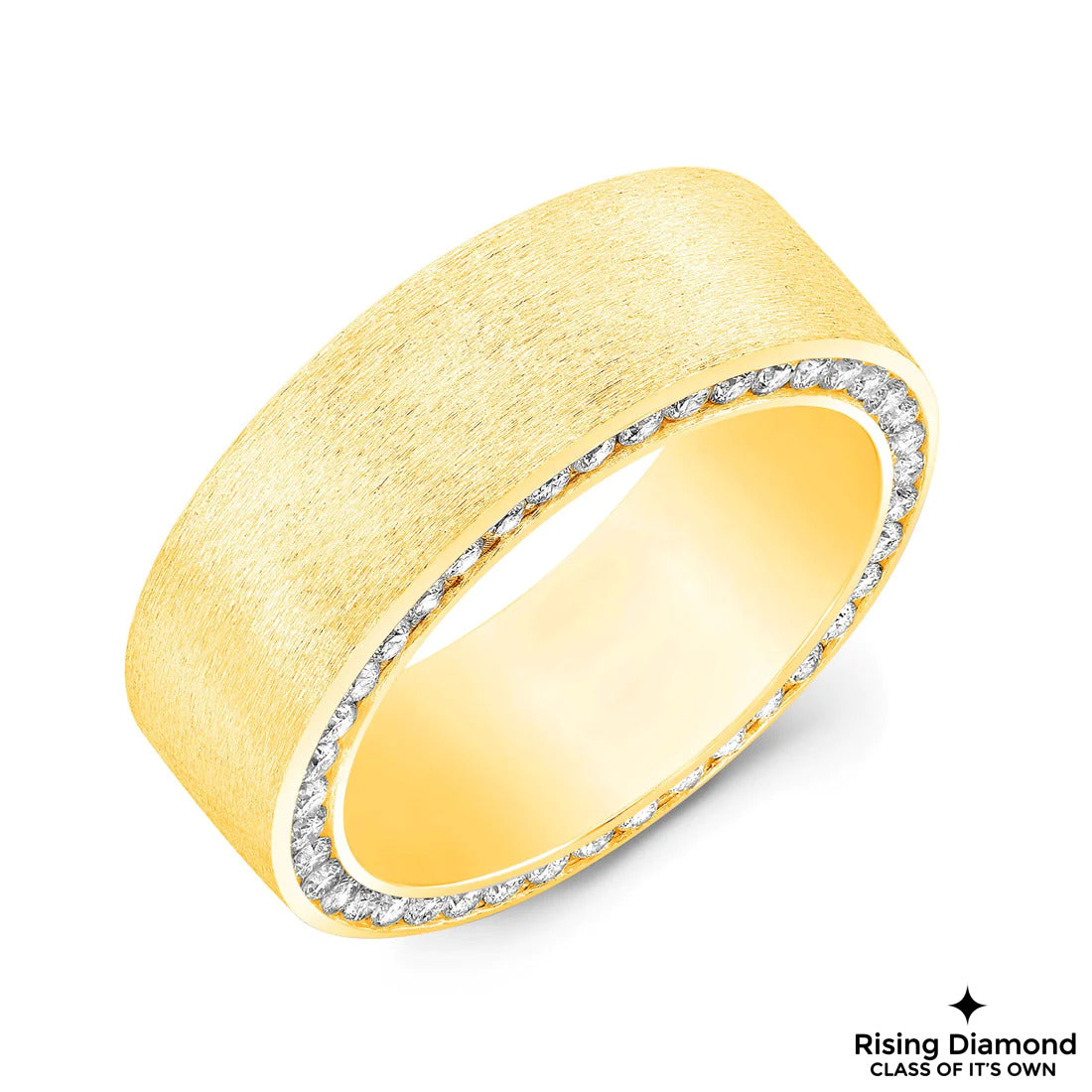 1.20 TCW Round Cut Colorless Moissanite Gold Wedding Band