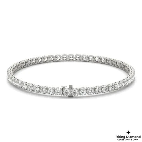 2.87 CTW Round Cut Colorless Moissanite Tennis Bracelet With Prongs