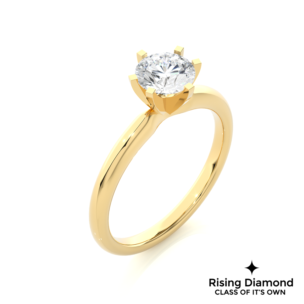 1.18 Ct Round Cut Colorless Moissanite Solitaire Engagement Ring