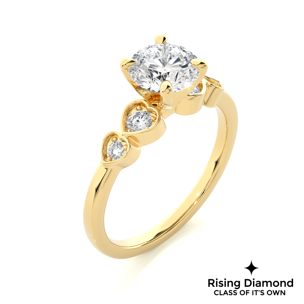 1.55 Ct Round Cut Colorless Moissanite Engagement Ring