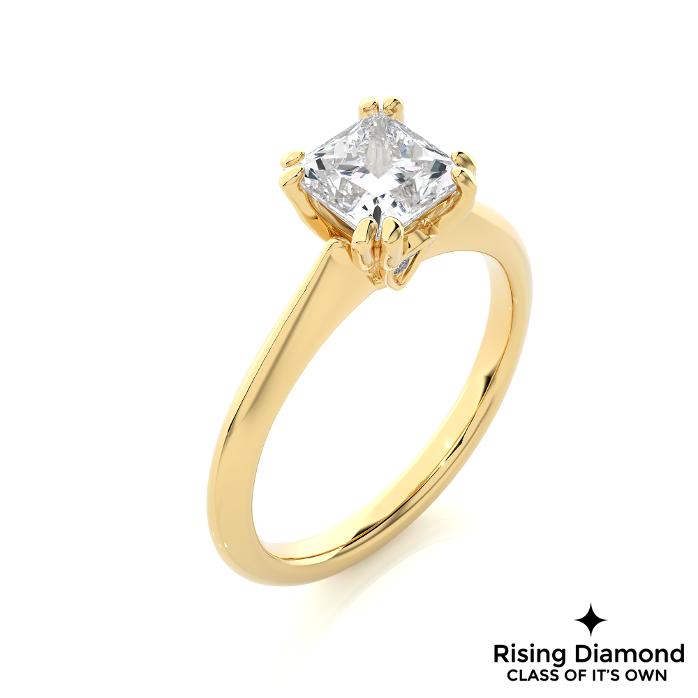 1.47 Ct Princess Cut Colorless Moissanite Engagement Ring