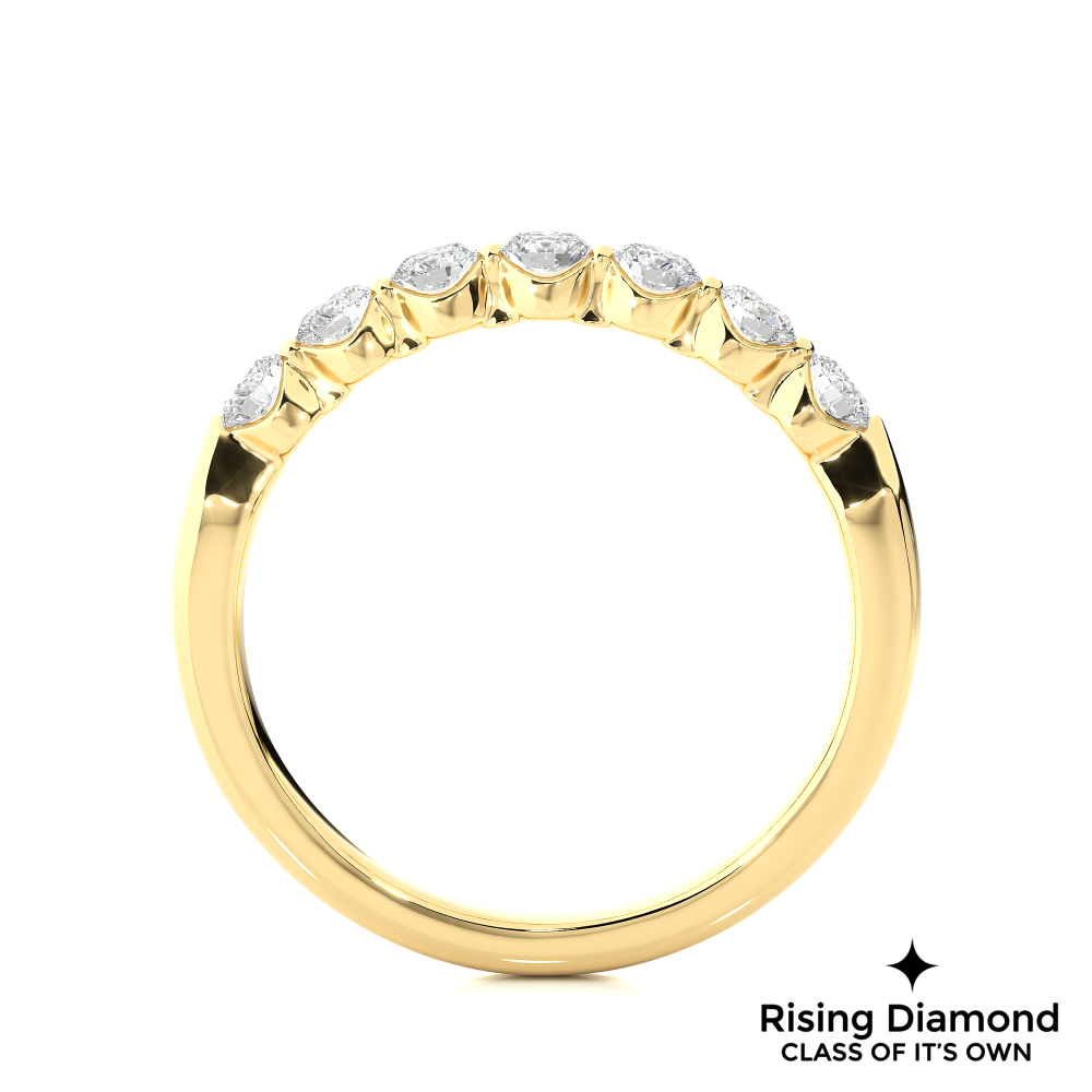 0.52 CTW Round Cut Lab Grown Diamond Eternity Wedding Band in Bubble Prong Setting