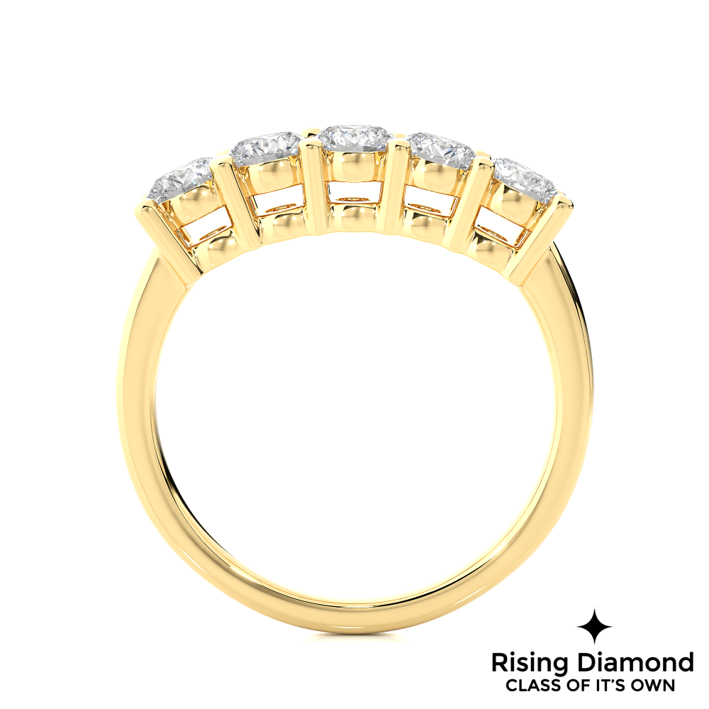 0.52 CTW Round Cut Lab Grown Diamond Five Stone Ring