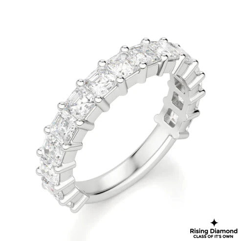 1.07 CTW Asscher Cut Colorless Moissanite Wedding Band