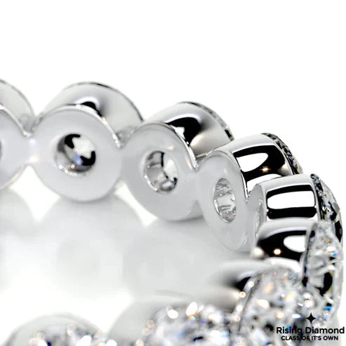 2.09 CTW Round Cut Colorless Moissanite Bubble Prong Wedding Band