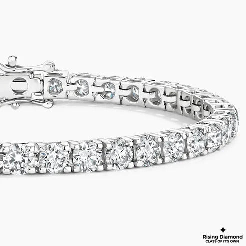 11.65 CTW Round Cut Colorless Moissanite Bracelet With Prongs