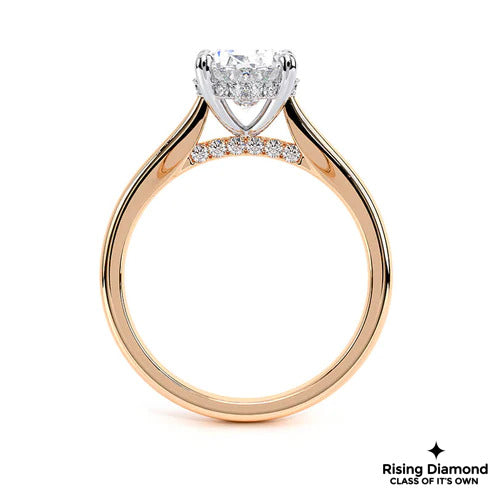 1.89 Ct Oval Cut E-VS2 Lab Grown Diamond Gold Engagement Ring