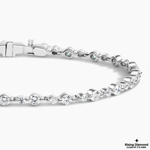 2.72 CTW Round Cut Colorless Moissanite Tennis Bracelet in Minimalist Style