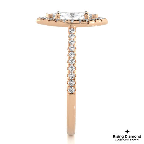 1.02 Ct Marquise Cut F-VS1 Lab Grown Diamond Engagement Ring