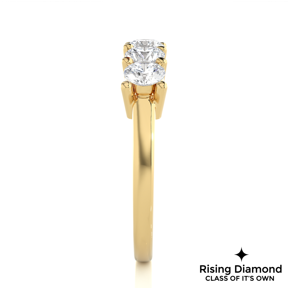 0.52 CTW Round Cut Lab Grown Diamond Five Stone Ring