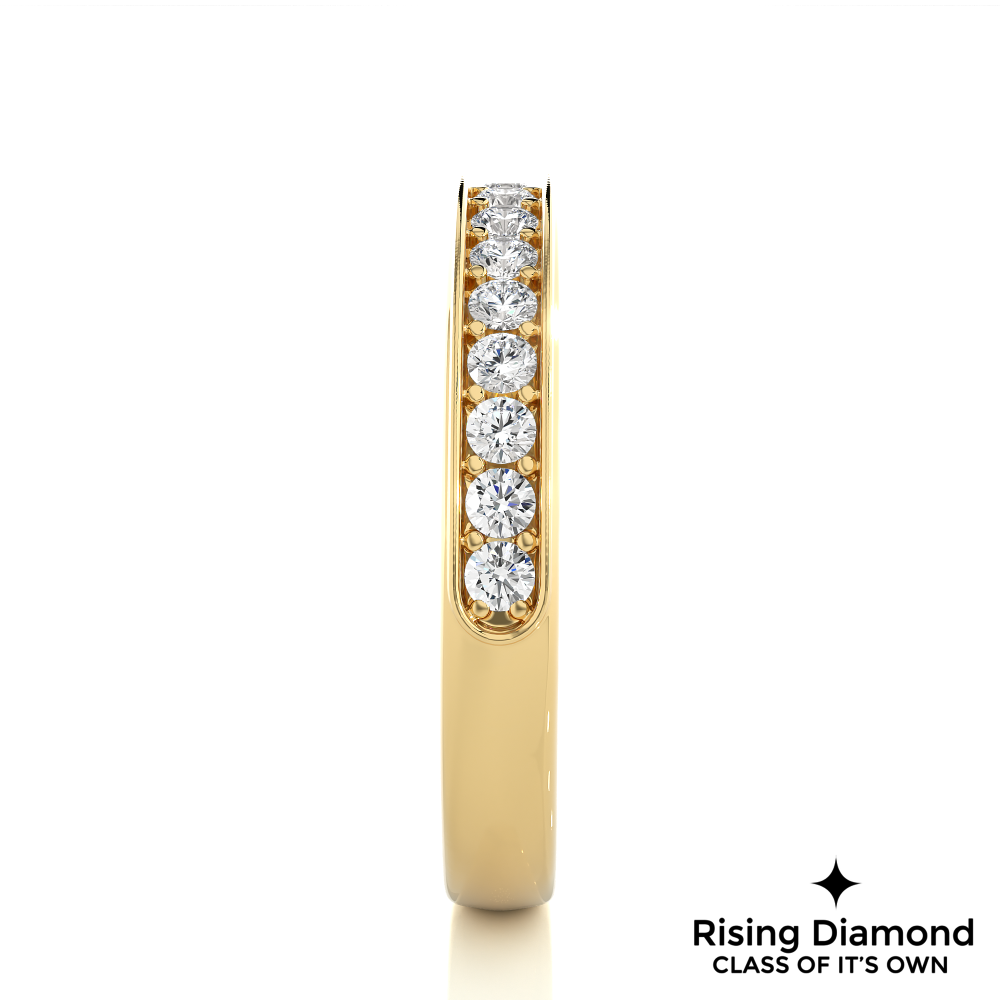 0.41 CTW Round Cut Lab Grown Diamond Half Eternity Wedding Band