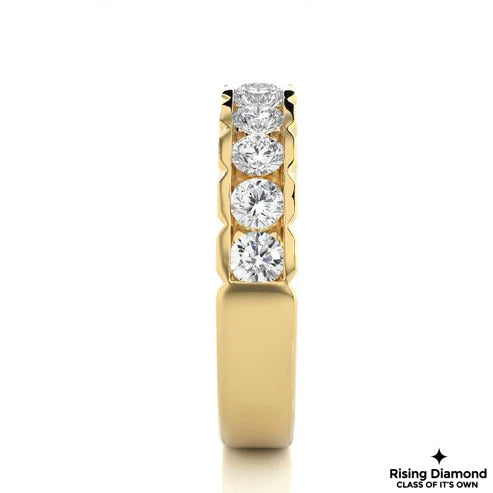2.02 CTW Round Cut Colorless Moissanite Half Eternity Band