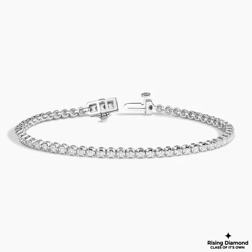 3.67 CTW Round Colorless Moissanite Minimalist Tennis Bracelet