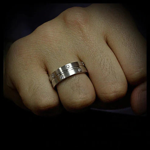 0.31 CTW Round Cut Colorless Moissanite Men's Wedding Band