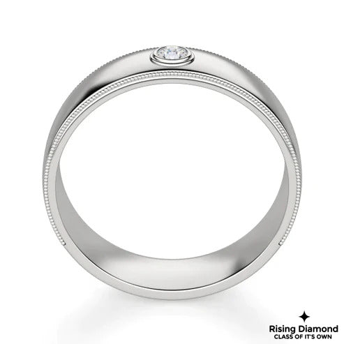 0.15 CT Round Cut Colorless Moissanite Men's Wedding Band