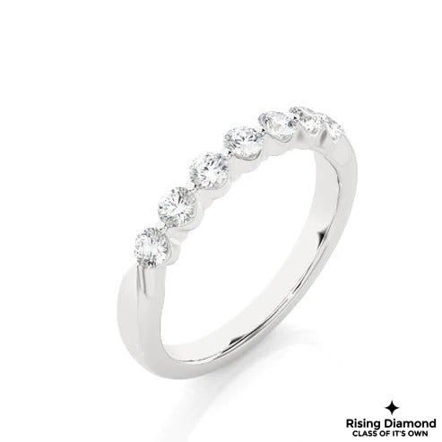 0.25 Ct Round Cut Colorless Moissanite Gold Wedding Band