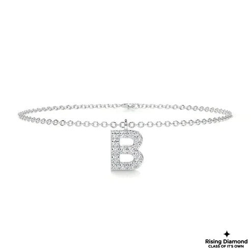 1.15 CTW Round Cut Colorless Moissanite Customize Letter Bracelet