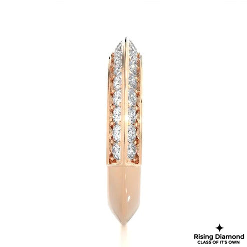 0.66 CTW Round Cut Colorless Moissanite Knife Edge Shank Band
