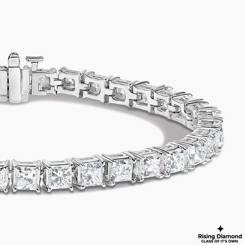 13.95 CTW Princess Cut Colorless Moissanite Tennis Bracelet
