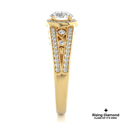 1.0 Ct Round Cut E-VS Lab Grown Diamond Engagement Ring