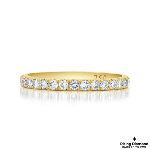 0.55 CTW Round Cut Lab Grown Diamond Half Eternity Wedding Band