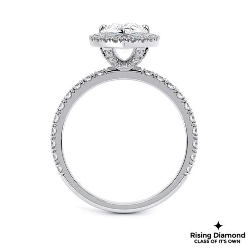 1.25 CT Pear F/VS1 Lab Grown Diamond Halo Ring