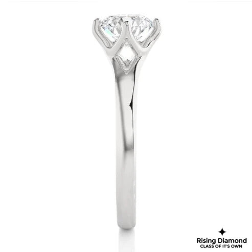 1.00 Ct Round Cut D-VS Lab Grown Diamond Gold Solitaire Engagement Ring
