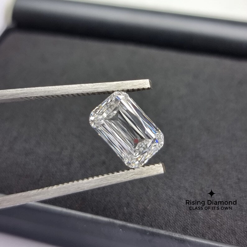 5.0 CT Emerald Cut F/VS Lab Created Diamond With IGI Certificate