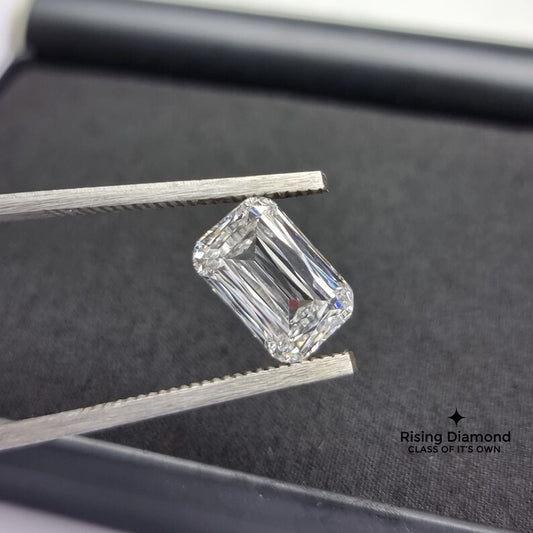 5.0 CT Emerald Cut F/VS Lab Created Diamond With IGI Certificate
