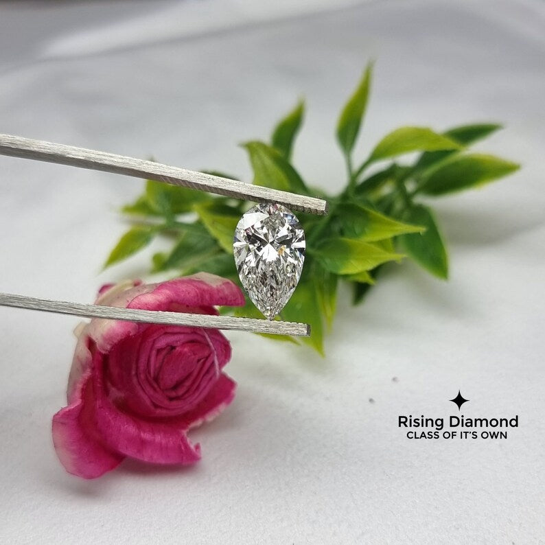 4.12 CT Pear Cut Lab Created Diamond F/VS For Jewelry Craft