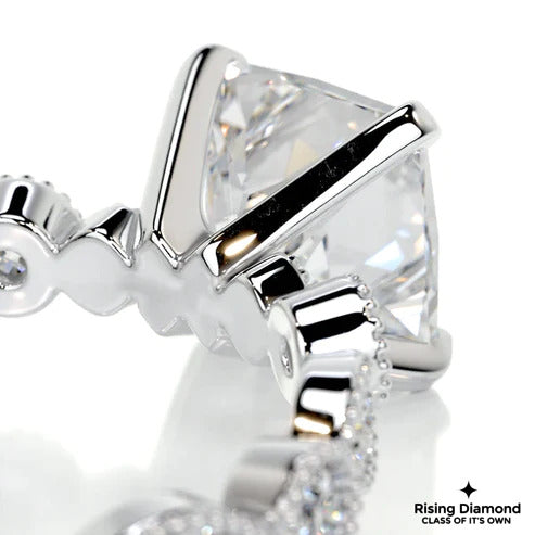 2.8 Ct Princess Cut Colorless Moissanite Engagement Ring