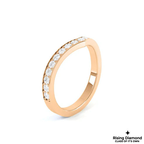 0.55 CTW Round Cut Colorless Moissanite Curved Wedding Band