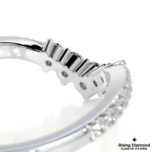 0.36 CTW Round Cut Colorless Moissanite Curved Band