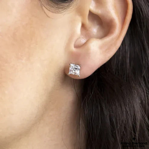 1.59 CT Princess For Each FG/VS Lab Grown Diamond Stud Earring