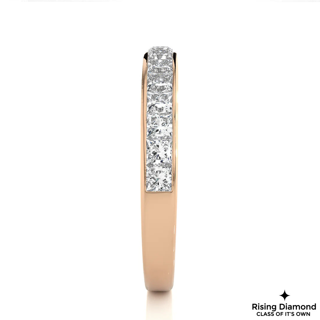 0.35 CTW Princess Cut Colorless Moissanite Wedding Band