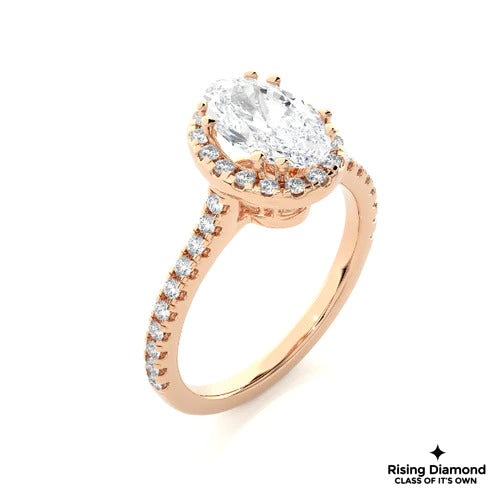 1.05 Ct Oval Cut E-VS1 Lab Grown Diamond Engagement Ring
