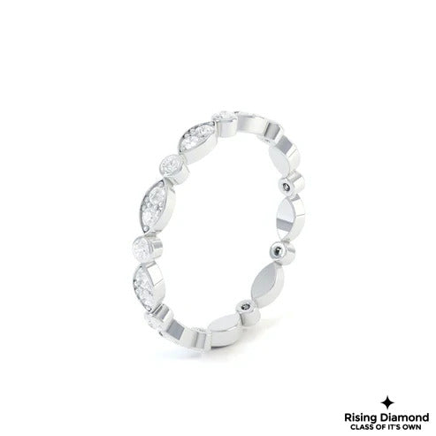 0.24 CTW Round Cut Colorless Moissanite Wedding Band