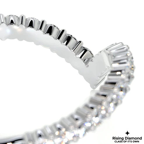 0.40 CTW Round Cut V Shape Colorless Moissanite Wedding Band