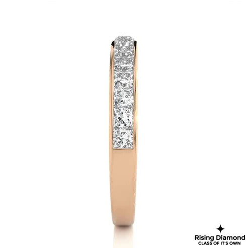 0.45 CTW Princess Cut Colorless Moissanite Wedding Band