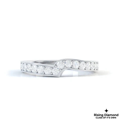 0.45 CTW Round Cut Colorless Moissanite Wedding Band