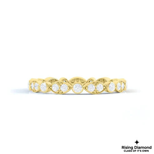 0.24 CTW Round Cut Colorless Moissanite Wedding Band