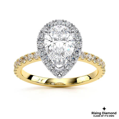 1.25 Ct Pear Cut F-VS1 Lab Grown Diamond Engagement Ring
