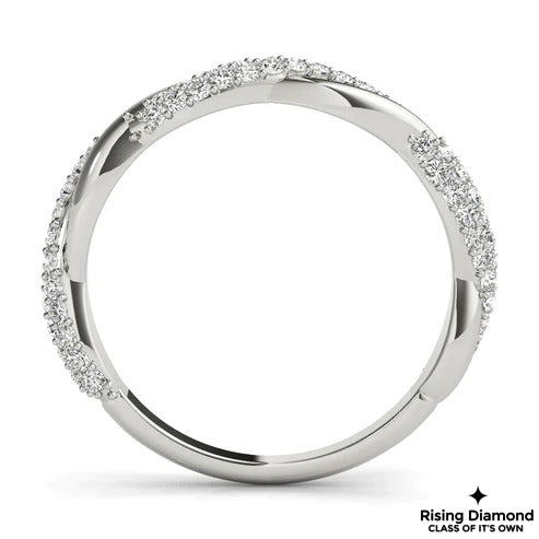 0.40 CTW Round Cut Colorless Moissanite Wedding Band