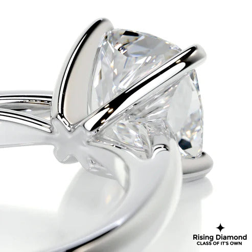 3.01 Ct Cushion Cut Colorless Moissanite Solitaire Engagement Ring